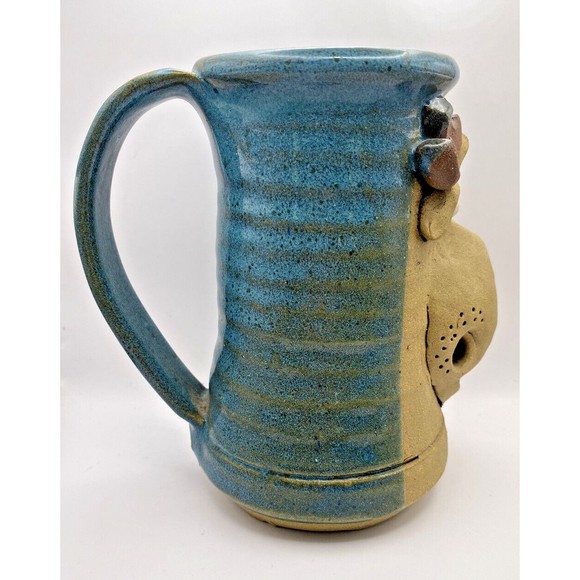 Vintage 3D Moose Face Art Pottery Coffee Cup Mug Used - Picture 6 of 11